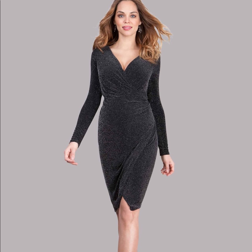 Seraphine Black Long Sleeve Dress